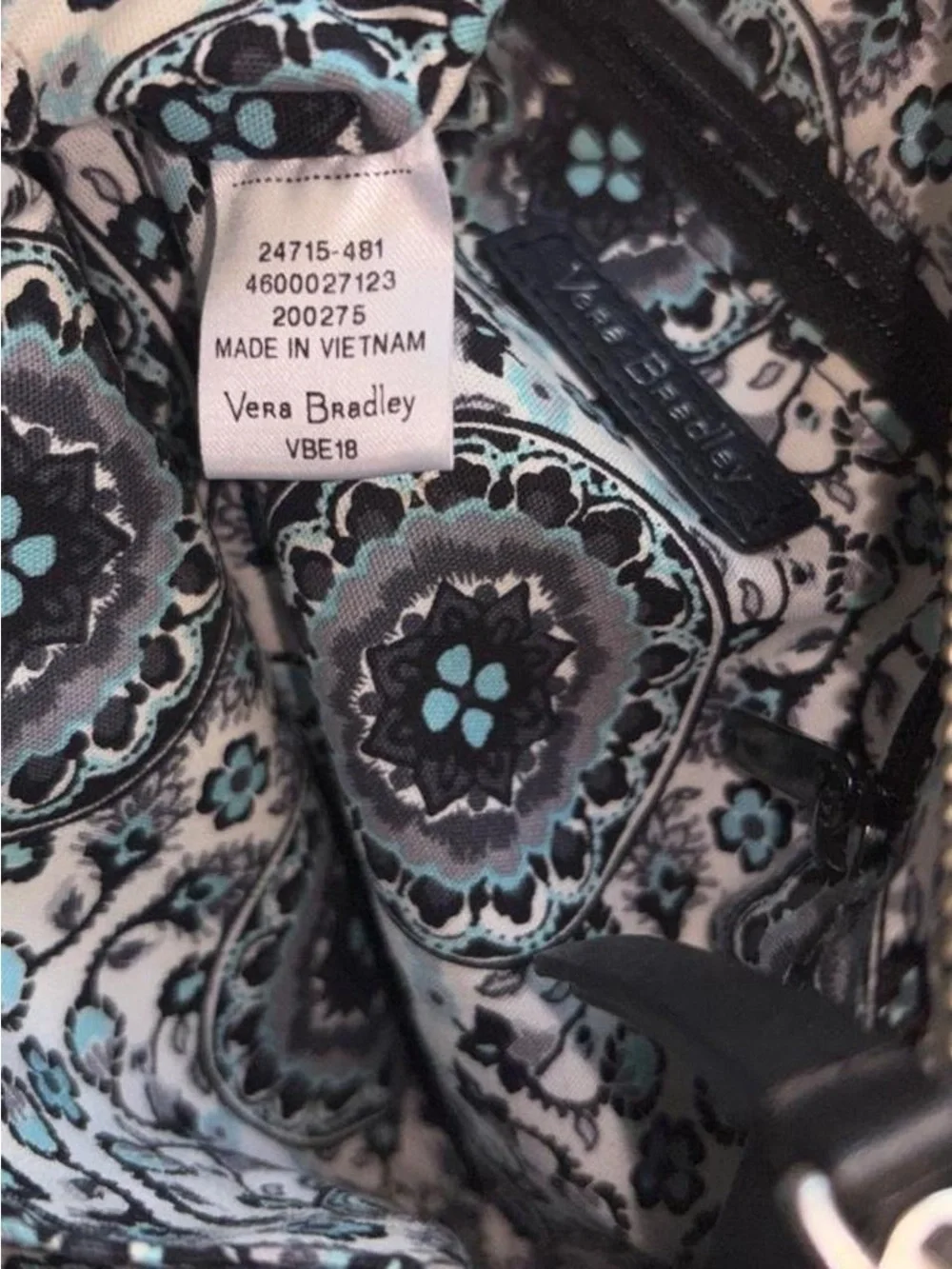 Vera Bradley Black Cross Body Bag with Floral Embroidery